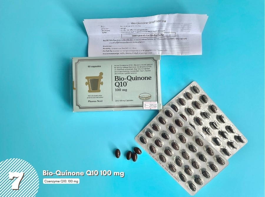 ไบโอ-ควิโนน คิวเท็น 100 มก. (Bio-Quinone Q10 100 mg) เป็น CoQ10 สูตรต้นแบบที่ใช้ในงานวิจัย